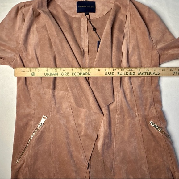 NWT Adrienne Vittadini Soft Pink Microfiber faux suede drapey jacket size S - Picture 7 of 9